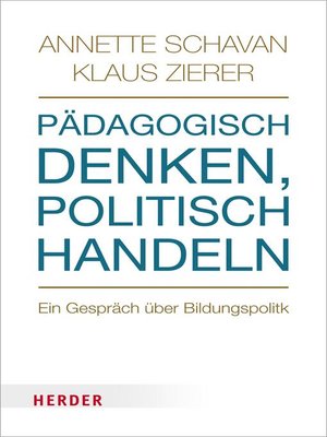 cover image of Pädagogisch denken--politisch handeln